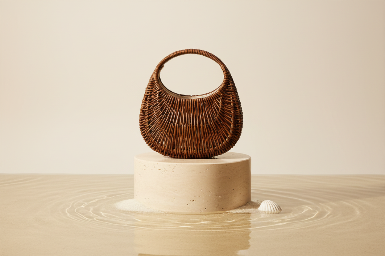 Riviera Woven Straw Clutch