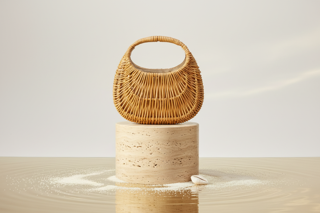 Riviera Woven Straw Clutch